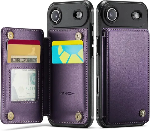 Miniatura 99 de Vinich Funda tipo cartera para iPhone 11 con tarjetero, bloqueo RFID, ranuras de crédito, función atril, a prueba de golpes, para iPhone 11 de 6.1