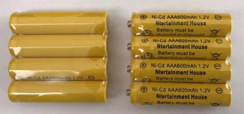 Miniatura 3 de 8 piezas tamaño 1.2V AA (300/600/800mAh) o AAA (600mAh/800mAh) y batería recargable Ni-Cd/Ni-MH para luz solar y dispositivos solares