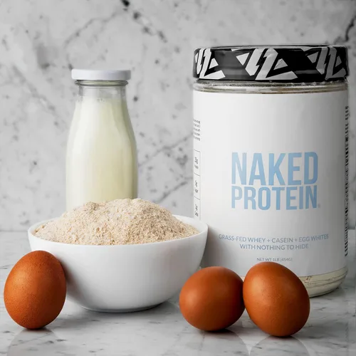 Miniatura 5 de NAKED Mezcla de Proteína en Polvo - Suero, Caseína y Proteína de Huevo, Solo 4 Ingredientes, Sin OGM, Sin Soja, Sin Gluten, Sin Edulcorantes