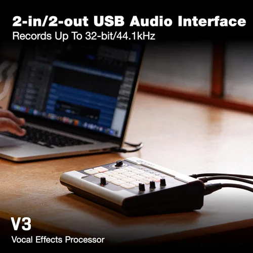 Miniatura 6 de Zoom Procesador V3 Vocal para transmisión y rendimiento en vivo con armonía, corrección de tono, reverberación y retardo, 16 efectos de estudio