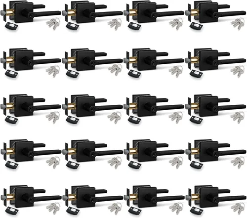 Miniatura 72 de NEWBANG Palanca de puerta de cama/baño para privacidad Baño e interior Manija de cerradura de puerta en negro mate envejecido, HD1601-DB-BK-1P