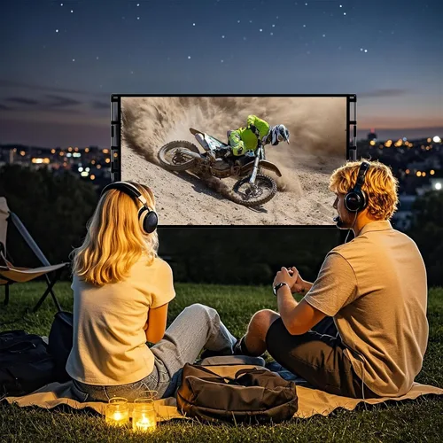 Miniatura 8 de TOWOND Pantalla de Proyector y Soporte, Pantalla de Proyector de 100 Pulgadas para Interior y Exterior, Pantalla de Película Portátil 16:9 4K