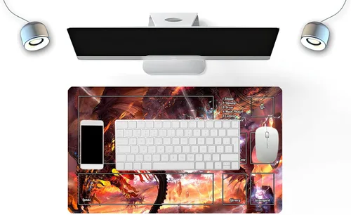 Miniatura 4 de MTG - Tapete de juego con zonas, Dragon Playmat TCG para MTG DTCG CCG RPG Ship Trading Card Playmats superficie de tela lisa, parte inferior de goma