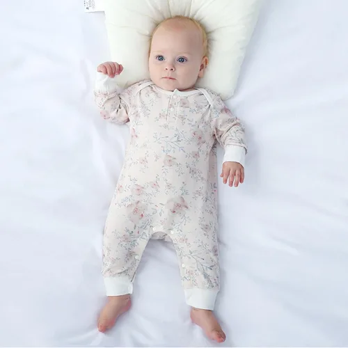 Miniatura 4 de Mono para bebé, mameluco manga larga estampado, ropa cómoda y bonita de una pieza, ropa diaria con cuello redondo