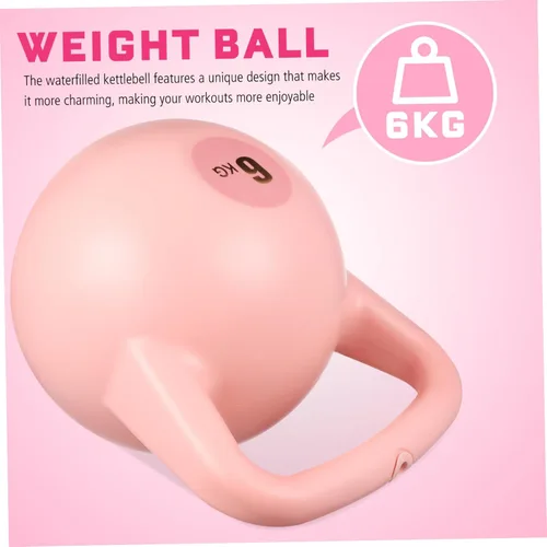 Miniatura 3 de SUPVOX Pesa rusa rellena de agua, peso de polietileno rosa para entrenamiento de fuerza y entrenamientos de gimnasio, equipo de ejercicio de agarre
