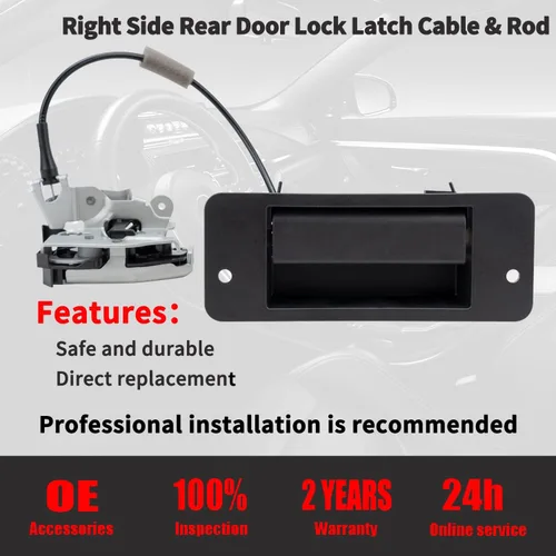 Miniatura 6 de Pestillo de puerta trasera con manija – Lado izquierdo del conductor – Compatible con Ford E150 E250 E350 E450 1992-2019, kit de pestillo de puerta
