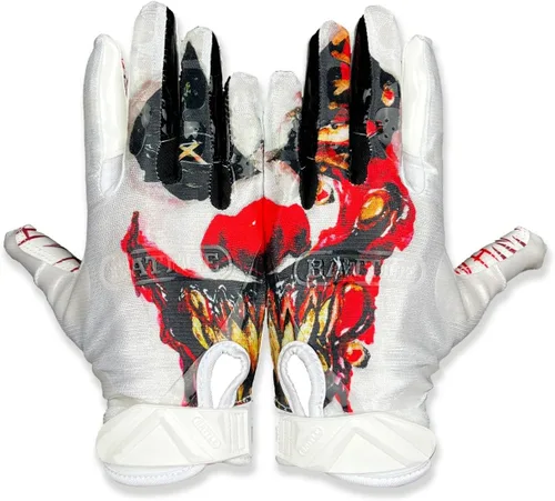 Miniatura 44 de Battle Sports - Guantes de fútbol americano para receptor abierto con dorso de mano, ultraadherentes y con agarre, antideslizantes, para adultos