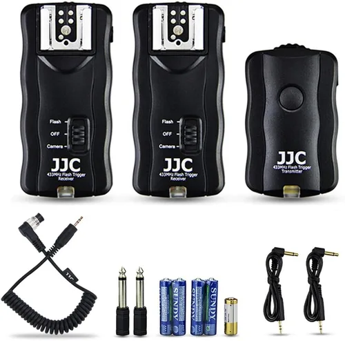 JJC Control remoto inalámbrico 3 en 1 con disparador y obturador con dos receptores para Nikon D850 D500 D5 D810 D810A D800 D700 D4s D4 D3 D3s D3X y