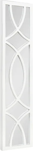 Kate and Laurel Tolland - Espejo decorativo de pared de panel de madera, 12 x 48 pulgadas, color blanco suave, pieza decorativa rústica