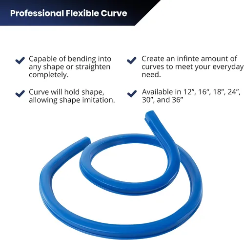 Miniatura 2 de Pacific Arc Curva flexible de 12" con borde de entintado, para dibujo, fabricación de patrones, ingeniería, fabricación de plantillas