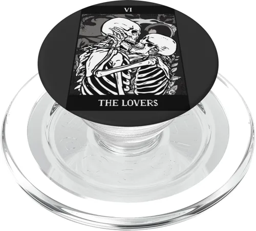 Miniatura 8 de The Lovers - Tarjeta de Tarot con diseño de esqueleto para Halloween, gótico, diseño de PopSockets intercambiables