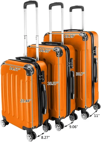 Miniatura 11 de Juego de equipaje de 3 piezas – Maletas con ruedas giratorias multidireccionales – Bolsa de viaje Maleta ABS con bloqueo TSA – Maletas de carcasa