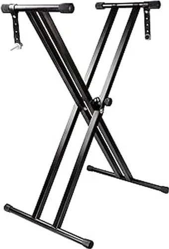 Miniatura 13 de RockJam Xfinity - Soporte para teclado de piano de alta resistencia, doble X, premontado, infinitamente ajustable con correas de bloqueo