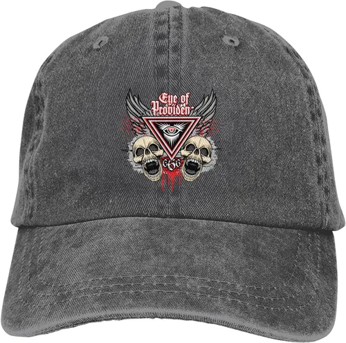 Miniatura 9 de Cowboy Hat Trendy Hats for Man and Women Djustable Four Season Outdoor Baseball Cap of Hell Skull with Angel Deep Heather