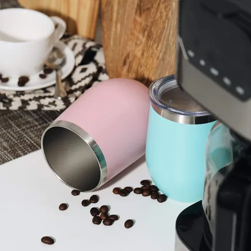 Miniatura 6 de MEWAY Vasos Térmicos para Vino de 12 OZ/Paquete de 8 con Tapa - Sin Tallo de Doble Pared al Vacío de Acero Inoxidable para Viaje - Mantiene Frío