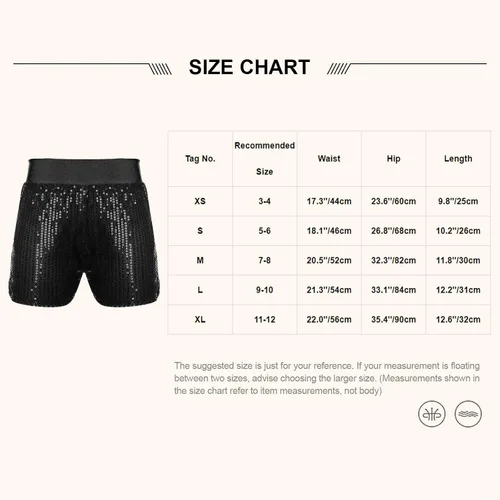 Miniatura 7 de Pantalones cortos de ballet para niñas y niños con lentejuelas con purpurina, hip hop, jazz, ballet, baile, yoga, gimnasio, pantalones cortos
