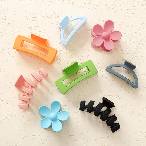 Miniatura 29 de Sunolga 8 pinzas para cabello para mujer, pinzas de garra con forma de flor para cabello grueso, accesorios para cabello antideslizantes