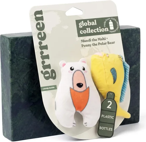 Miniatura 6 de Juguetes para gatos Juguete de peluche de animales terrestres (paquete de 5 unidades) Juguetes para gatos de interior Juguete ecológico hecho
