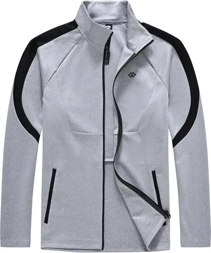 Miniatura 2 de MoFiz Chándal deportivo para hombre, 2 piezas, chaqueta con cremallera completa, pantalón de manga larga, casual, para correr, gimnasio