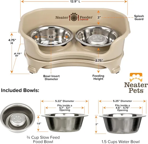 Miniatura 9 de Neater Feeder Express - Tazones elevados para perros a prueba de desorden para razas pequeñas, fabricados en Estados Unidos, soporte elevado