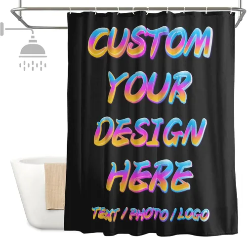 Cortina de ducha personalizada personalizada tu diseño con fotos para baño, cortinas de ducha impermeables con 12 ganchos para baño, hotel,