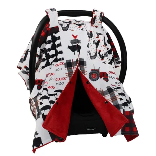 Dear Baby Gear Funda de asiento de automóvil para niños y niñas, toldo para asiento de automóvil para bebé con apertura a presión, funda de asiento