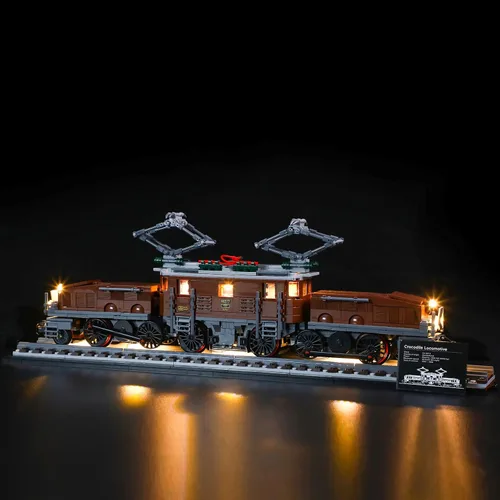 Miniatura 5 de GEAMENT Kit de luz LED compatible con locomotora de cocodrilo LEGO - Juego de iluminación para modelo de construcción Creator 10277