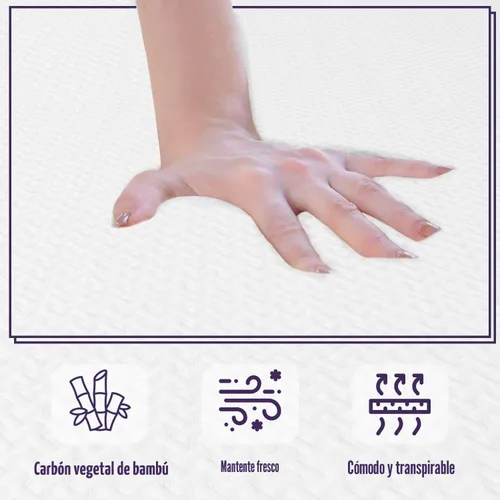 Miniatura 6 de PayLessHere Colchón de espuma viscoelástica Queen de 5 pulgadas, colchón con infusión de carbón de bambú de gel refrescante, colchones de firmeza