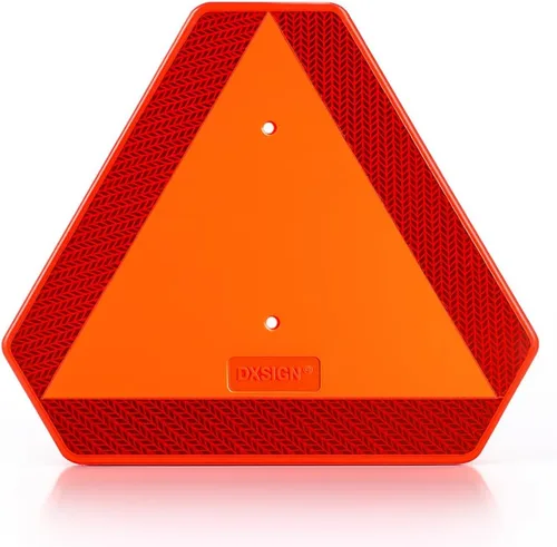Miniatura 7 de Señal de seguridad del vehículo de movimiento lento, señal triangular de vehículo de movimiento lento, aluminio de 14 x 16 pulgadas, reflectante
