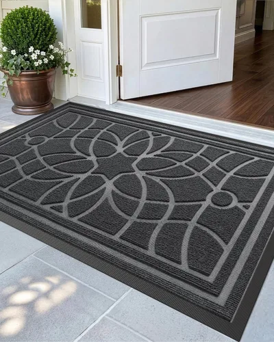 Miniatura 28 de DEXI - Felpudo para puerta exterior, alfombra de entrada de perfil bajo y resistente antideslizante para el recibidor, alfombras de bienvenida que