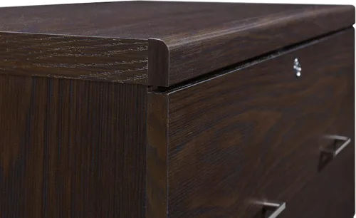 Miniatura 10 de OSP Home Furnishings Alpine Archivador de 2 cajones con cajón superior de bloqueo y sistema de fijación de bloqueo, lateral, color espresso
