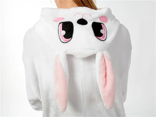 Miniatura 8 de UreeUine Disfraz de conejo de Pascua rosa de felpa ultra suave para cosplay, Rosado