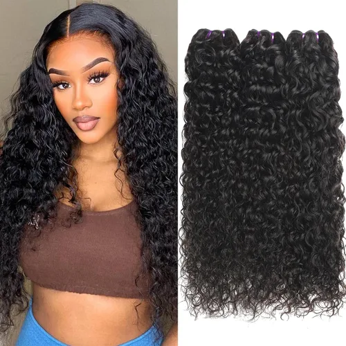 Miniatura 15 de Beauty Queen 16A Paquetes de Cabello Crudo Ondas de Agua 14 16 18 Pulgadas 3 Paquetes 100% Cabello Virgen Brasileño Sin Procesar Paquetes Tejidos
