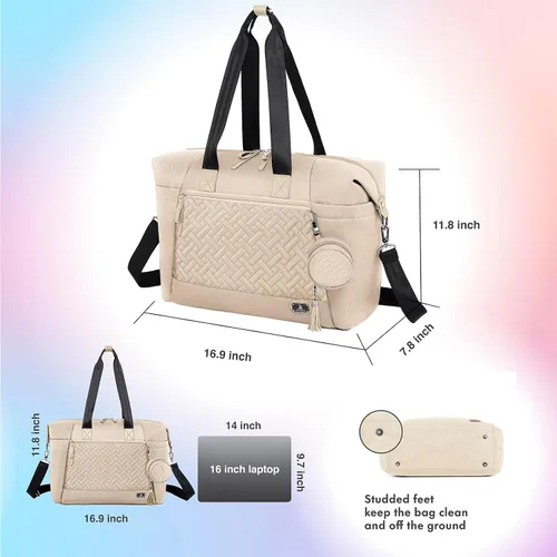 Miniatura 6 de Dikaslon Bolsa de pañales, gran bolso de viaje para mamá y papá, bolso de bebé multifunción para niños y niñas con estuche para chupete y cambiador