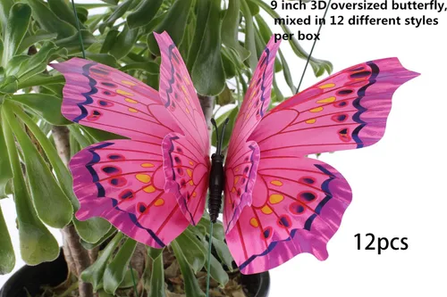 Miniatura 6 de FENELY Mariposa Jardín Estacas Decoraciones Al Aire Libre 3D Mariposas Césped Decorativo Patio Decoración Accesorios Adornos PVC Jardinería Arte