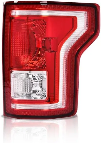 CROSSDESIGN Luz trasera trasera sin bombillas lado derecho rojo compatible con Ford F150 SSV 2016 2017/Fit F150 (submodelo: Lariat, XL, XLT) 2015