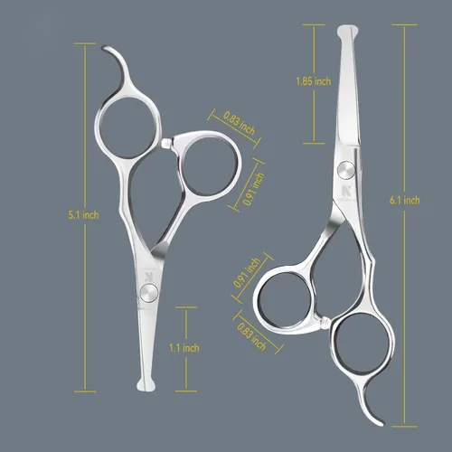 Miniatura 2 de Kit profesional de tijeras de corte de pelo para niños, puntas redondeadas, tijeras de corte de pelo de peluquería (6.1 pulgadas) y tijeras de corte