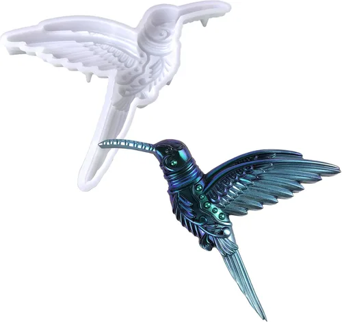 Molde de silicona 3D para colibrí, molde de resina animal, estatua de pájaro, molde epoxi, molde de fundición para manualidades, para regalo, hogar,