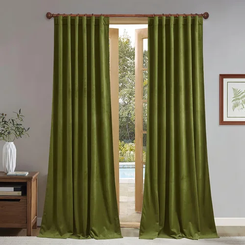 Miniatura 13 de StangH Cortinas de terciopelo súper suaves con pestaña trasera, cortinas azul marino para puerta corredera, decoración de lujo, cortinas opacas