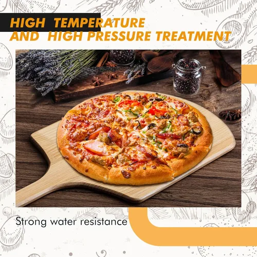 Miniatura 7 de Bokon Paquete de 2 palas de madera para pizza, 16 x 14 pulgadas, juego de paletas de pizza grandes con mango de madera de 8 pulgadas para horno