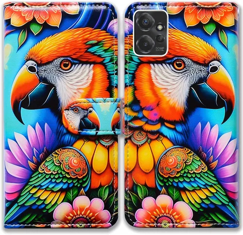 Miniatura 10 de Bcov Funda para Moto G Power 5G, diseño de pájaro negro y verde con tapa para teléfono con ranura para tarjetas, soporte para Motorola Moto G Power