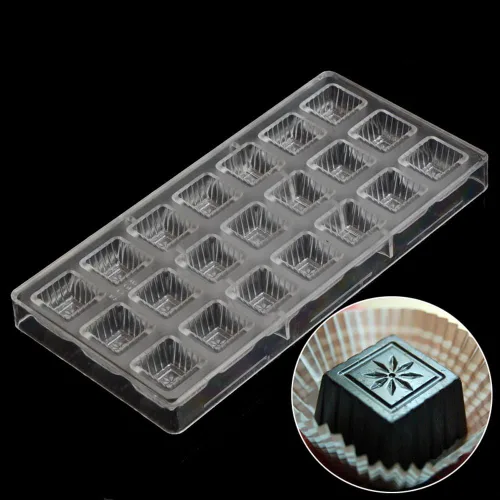 Miniatura 4 de Molde de policarbonato para chocolate, molde de caramelo de bricolaje, utensilios para hornear de plástico duro transparente, herramientas de 1