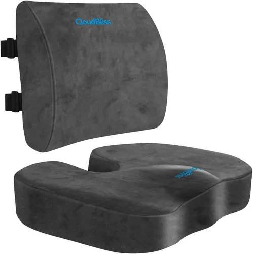 CloudBliss Cojín de asiento, cojín para silla de oficina, cojín de asiento de automóvil, almohada de apoyo lumbar para silla de oficina, almohada de