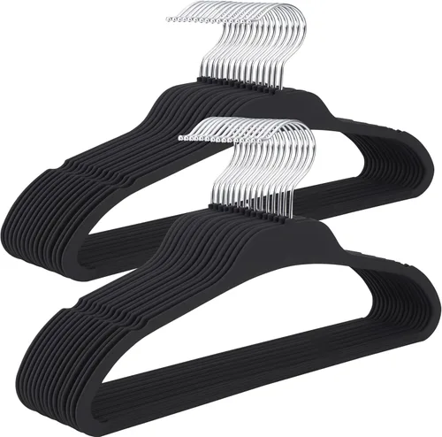 Miniatura 9 de Perchas de plástico para ropa, perchas de goma antideslizantes mejoradas, perchas de ropa duraderas no aterciopeladas, 15.7 pulgadas para ropa