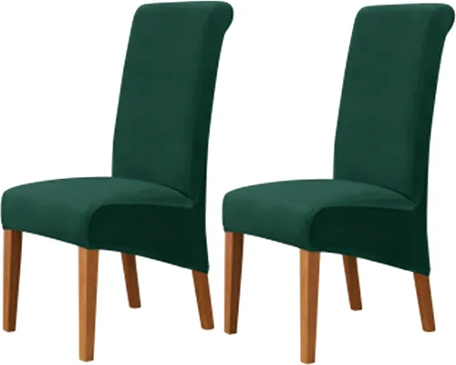 Miniatura 15 de Stretch Velvet Dining Chair Slipcovers Solid Color Armless Chair Cover with Elastic Bottom for Dining Room Kitchen Banquet (Blue, Set of 2)