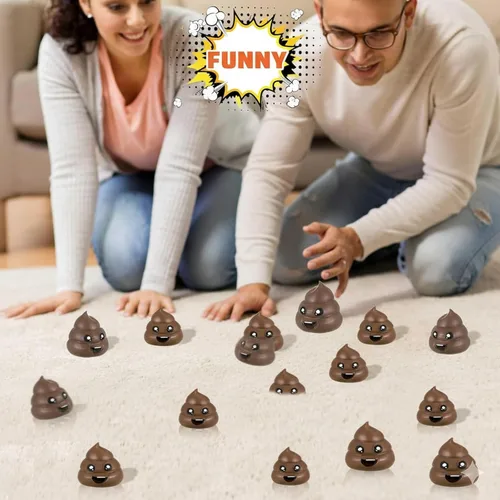 Miniatura 5 de Lenwen - Paquete de 12 bolas antiestrés para excrementos, figuras falsas, juguetes elásticos sensoriales novedosos, juguetes de broma, bola