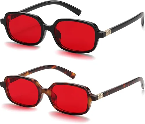Miniatura 7 de LIKSMU Gafas de bloqueo de luz azul para mujeres y hombres, anteojos con bloqueo de luz azul, lentes rectangulares pequeños de moda, paquete de 2