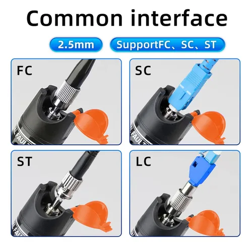 Miniatura 3 de 1 pieza Localizador Visual Profesional de Fallos en Fibra Óptica - Incluye 1 pieza Adaptadores FC/LC Monomodo 9/125μm para Mantenimiento de Cables
