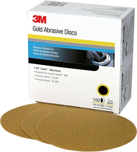 912 Hookit disco de arena P5A de 3" color oro de 3M, P400, 6, Dorado