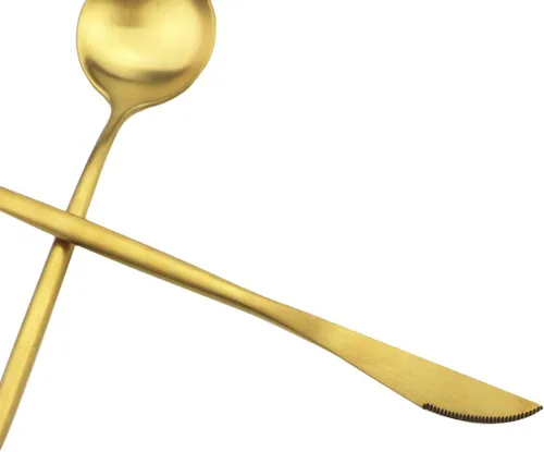 Miniatura 5 de Golden Stain - Cubiertos modernos de 6 piezas de acero inoxidable 304, tenedor de postre de acero inoxidable 304, tenedor de ensalada de 7.2